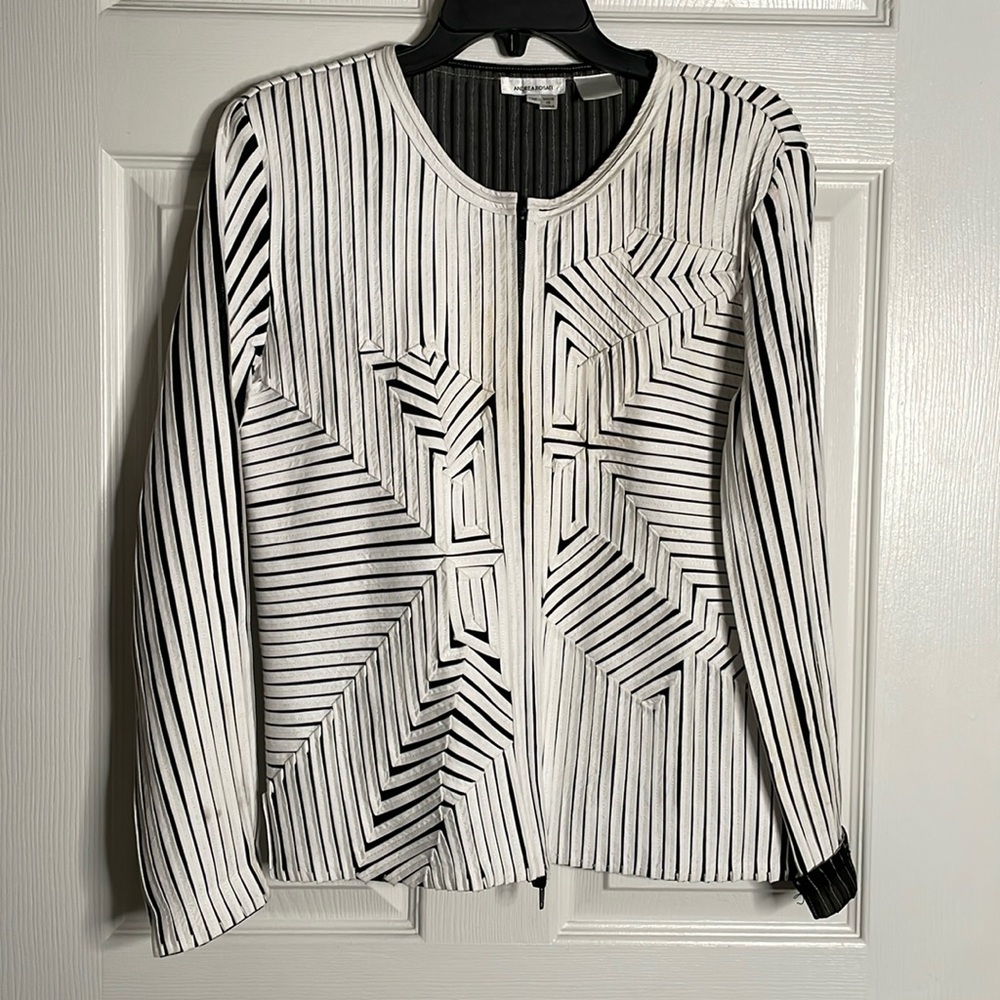 Andrea Rosati geometric mesh zip up jacket